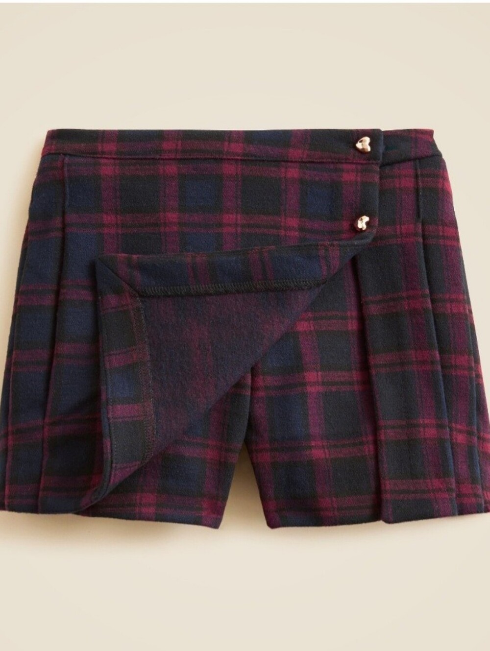 J.Crew Girls heavyweight Seaboard soft-knit Skort SkirtPlaid Navy Red BNWT $70